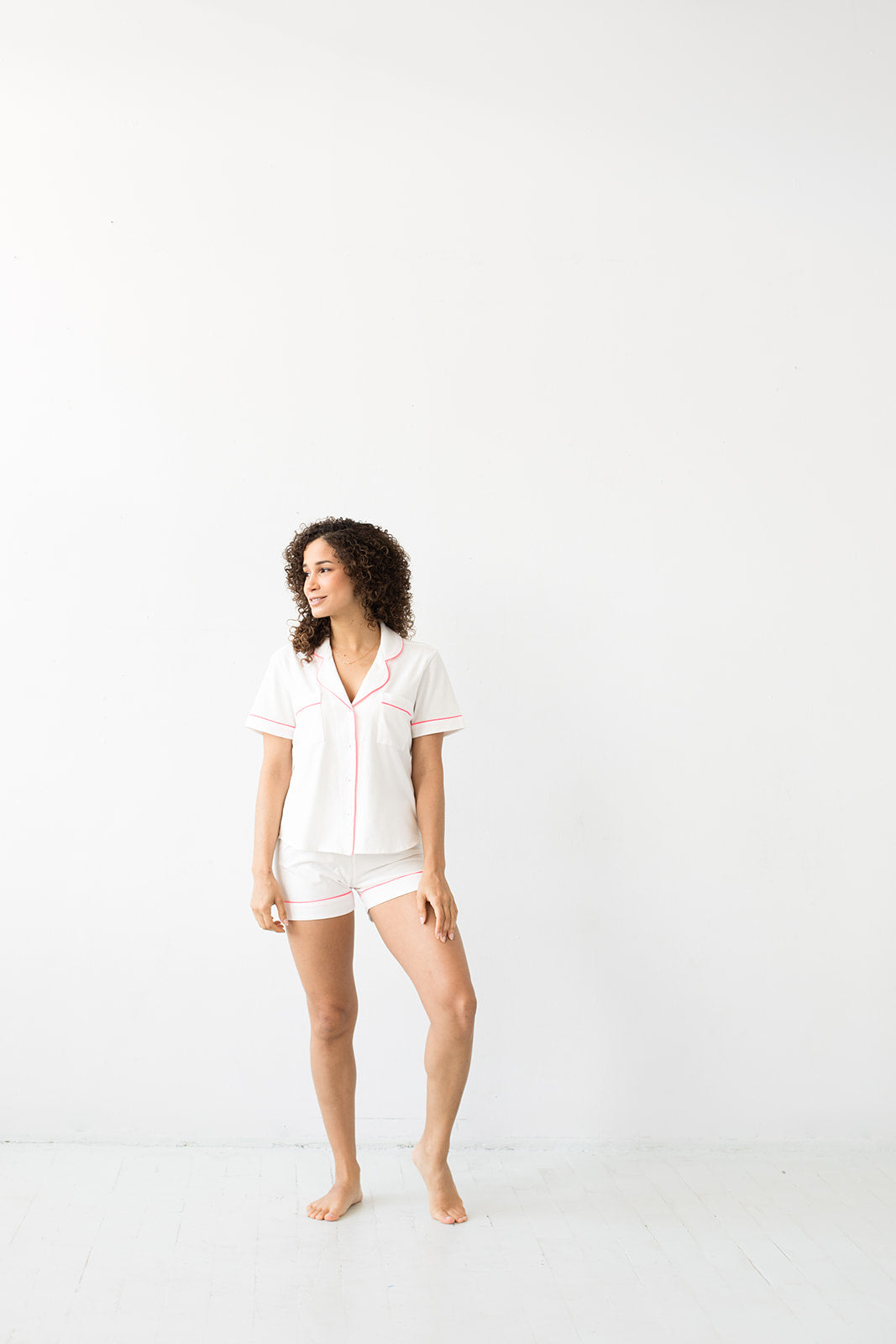 Classic Luxury Shorties Pajamas in Brushed Pima Cotton