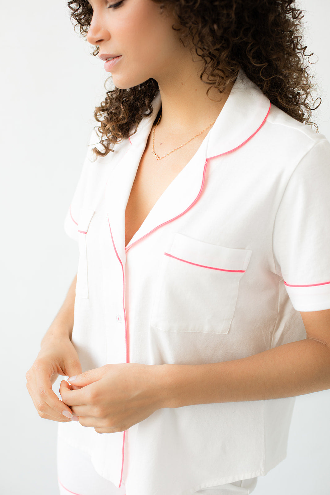 Classic Luxury Shorties Pajamas in Brushed Pima Cotton