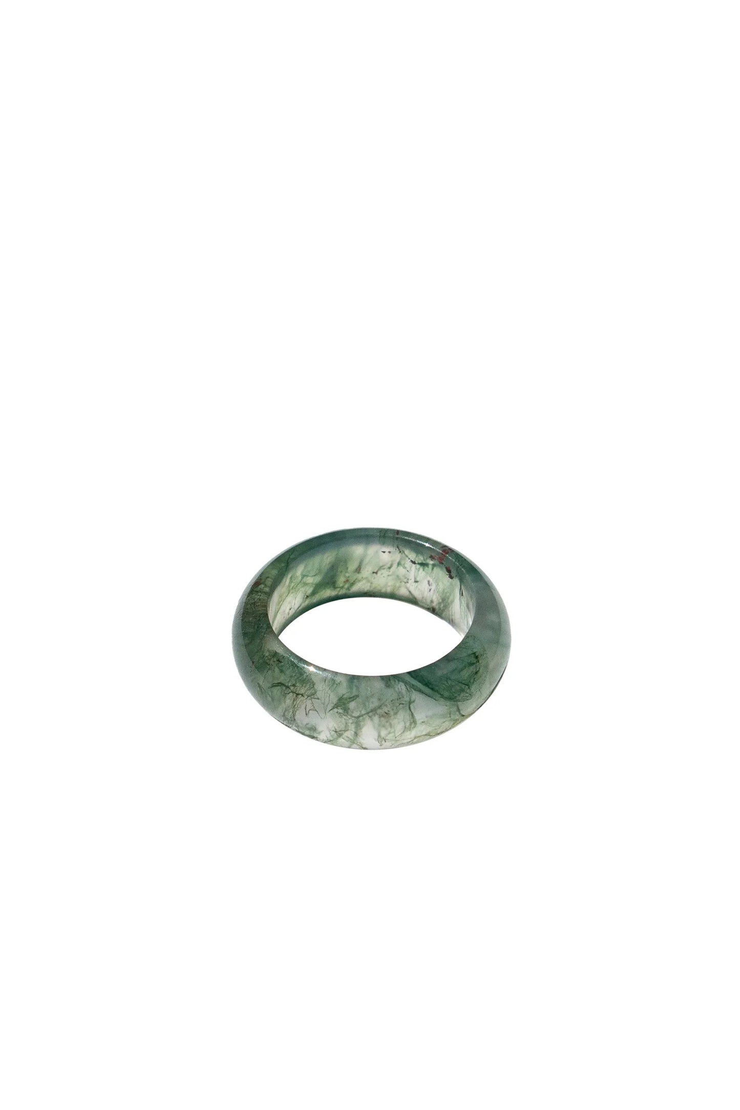 Seaweed — Green Jade Stone Ring