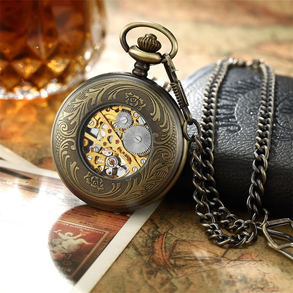 Luxury Gold Skeleton Mechanical Pocket Watch™