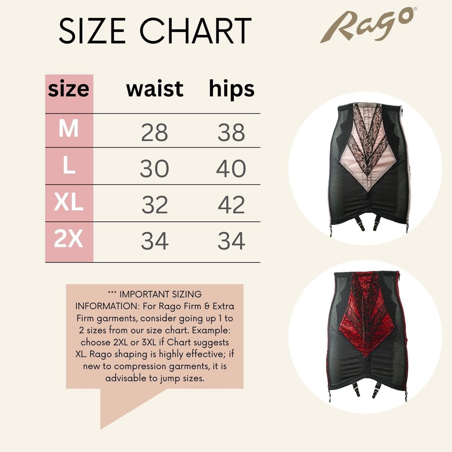 Style 1294 | High Waist Open Bottom Girdle | Extra Firm Shaping | Side Zipper + Hook Closure
