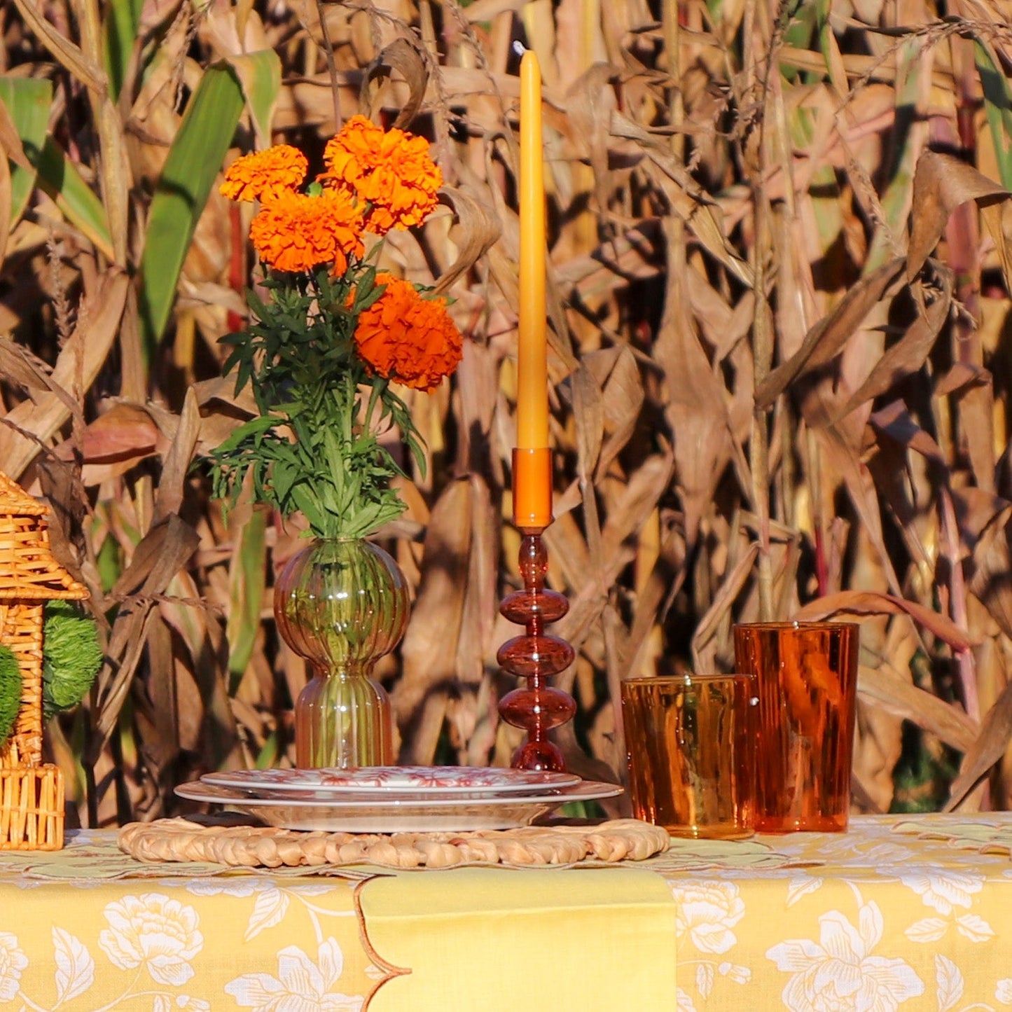 Extra Tall Warm Pumpkin Spice Taper Candle, 1 Case of 24 Packs (4 Candles per Pack)