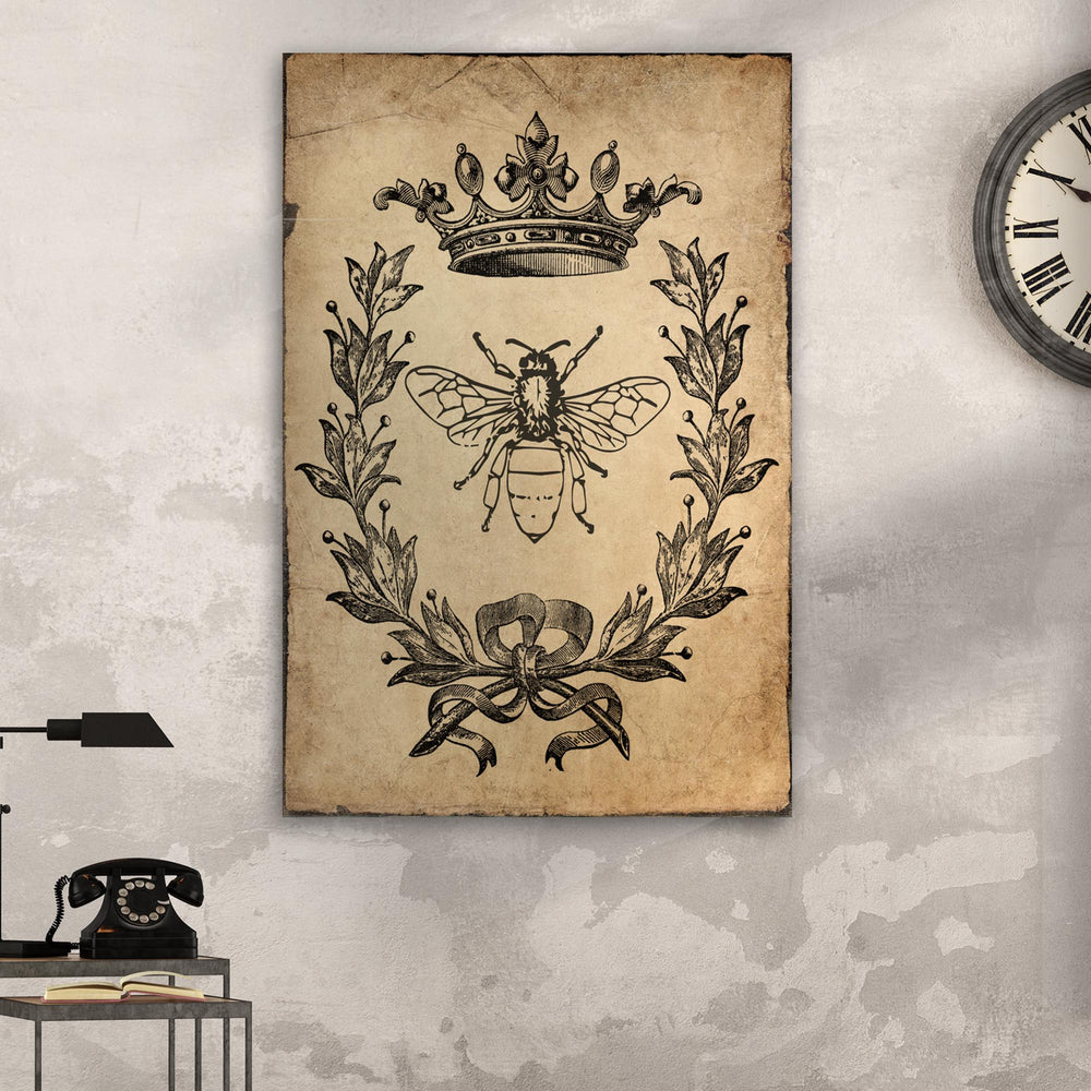 Queen Bee Vintage Painting Canvas Wall Art