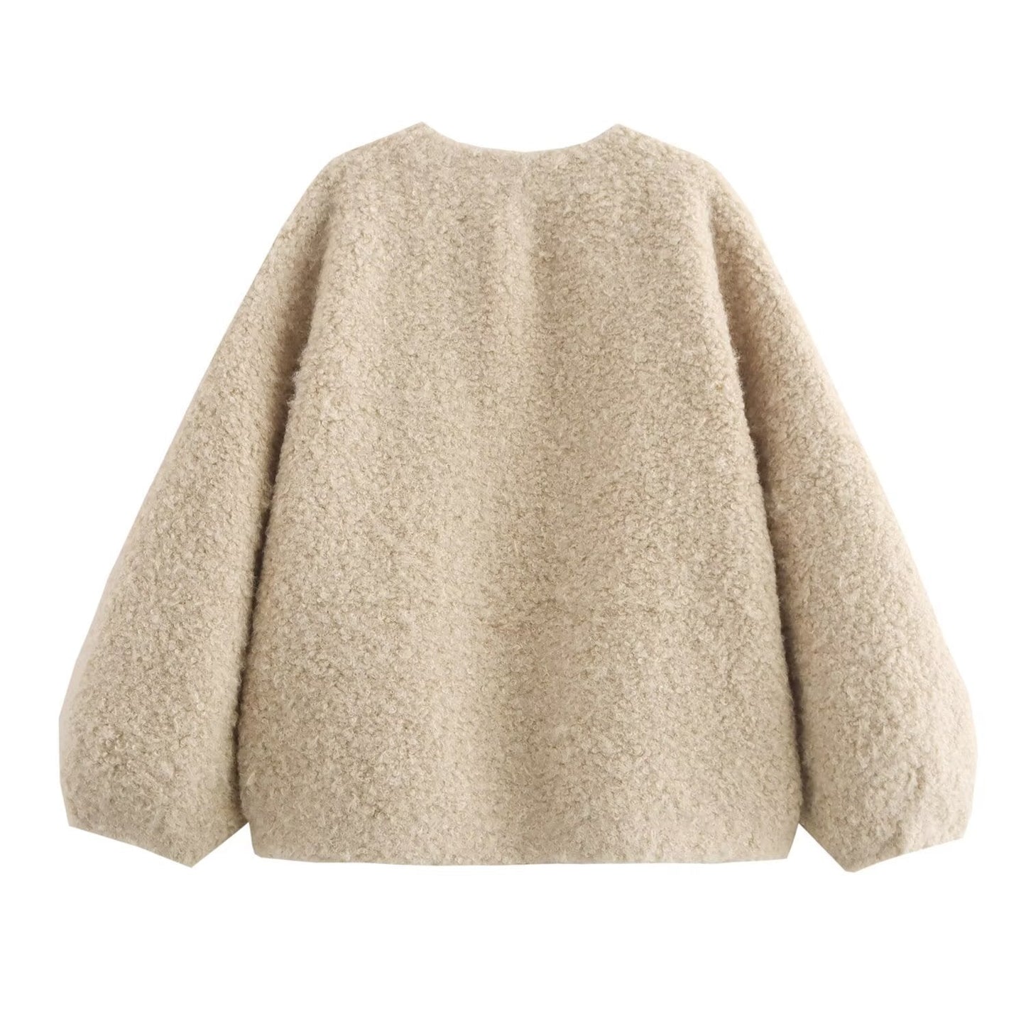 V-Neck Shearling Coat for Women, SoHo, BYMANYC New York.