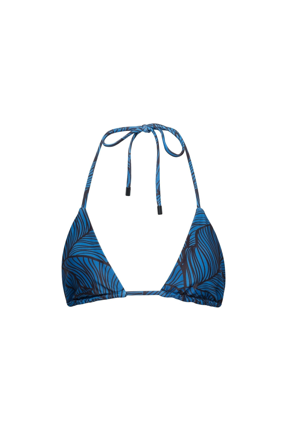 Waikiki Triangle String Bikini Top Blue Leaf