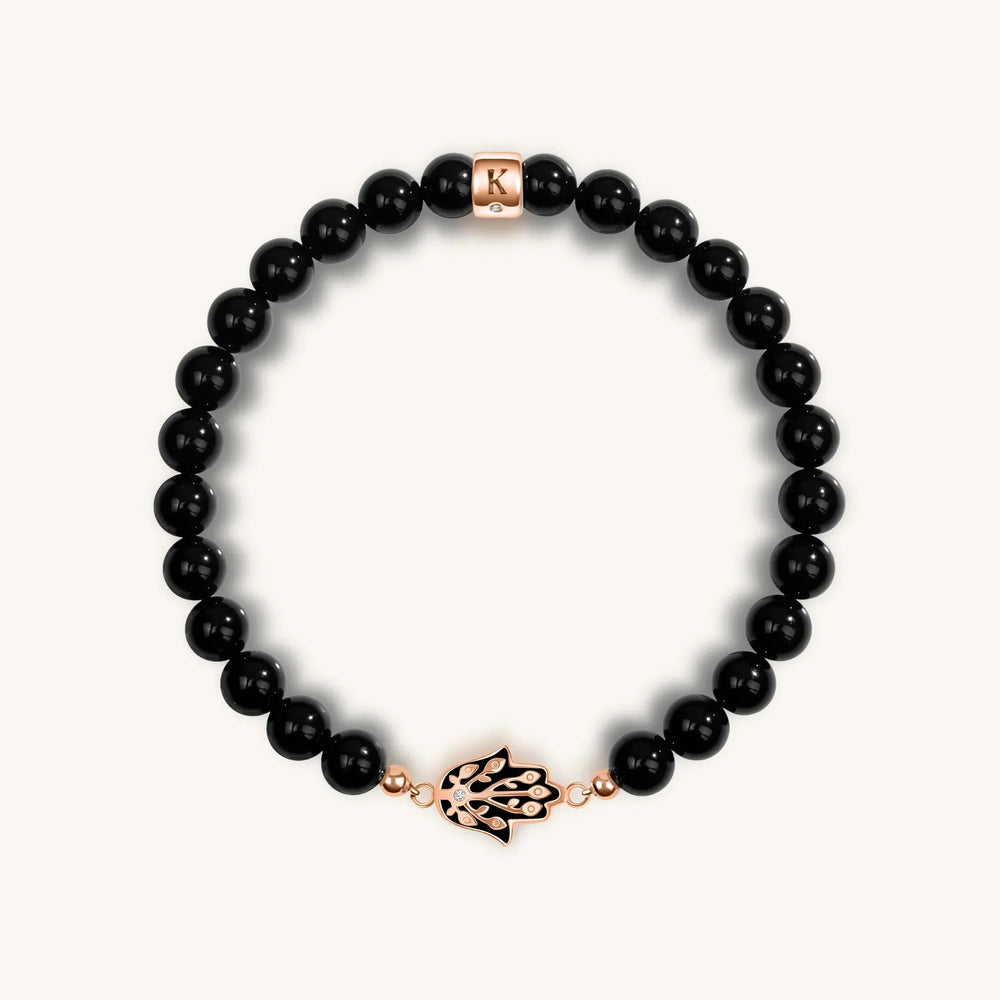 Improved Endurance - Hamsa Black Onyx Bracelet