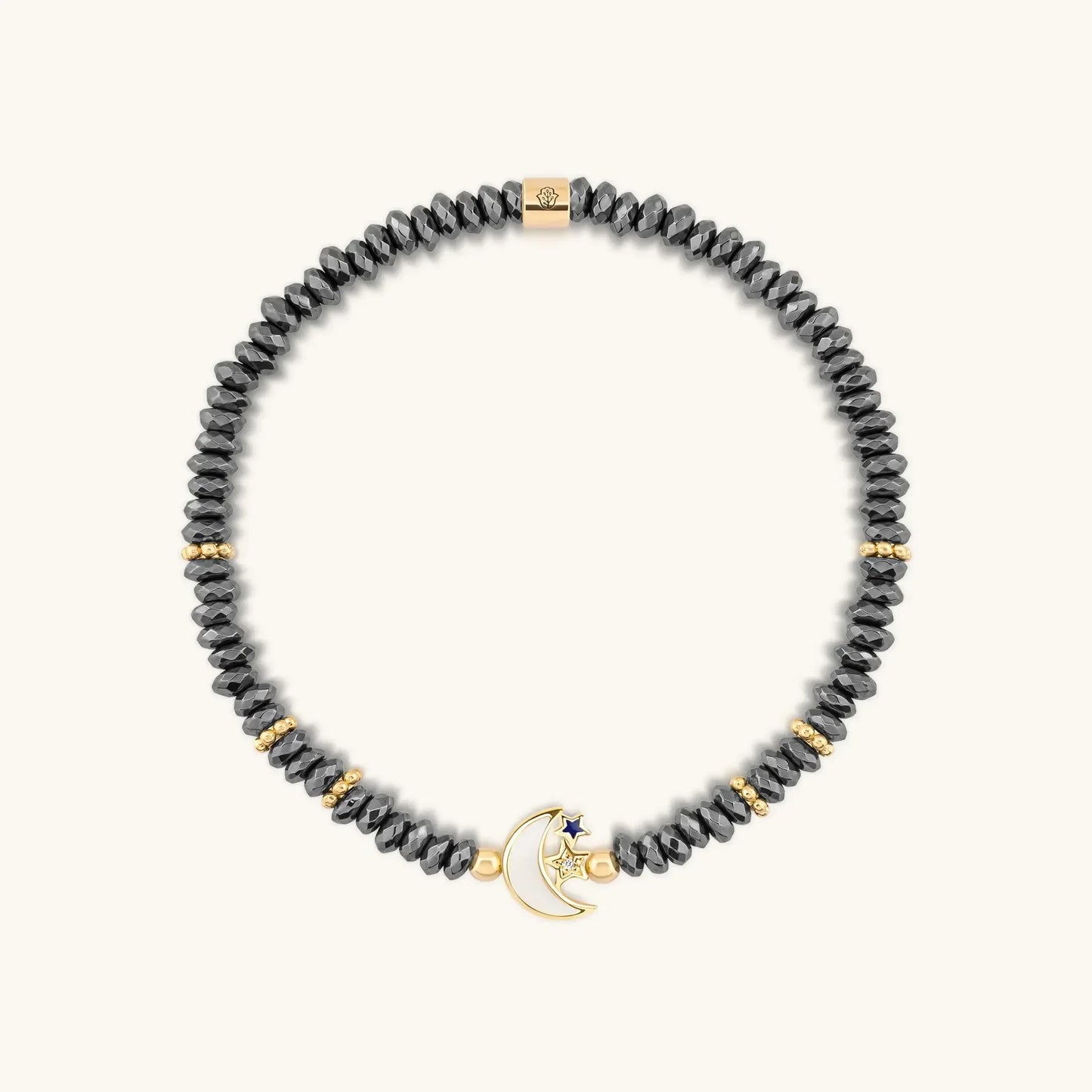 Lunar Sanctuary - Moon & Star Hematite Bracelet
