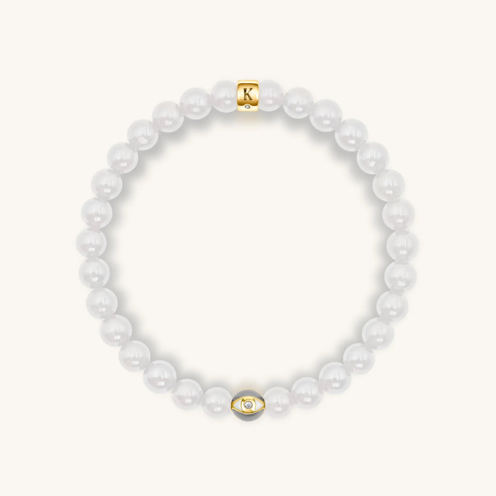 Renewed Inspiration - Moonstone June Birthstone Evil Eye Bracelet