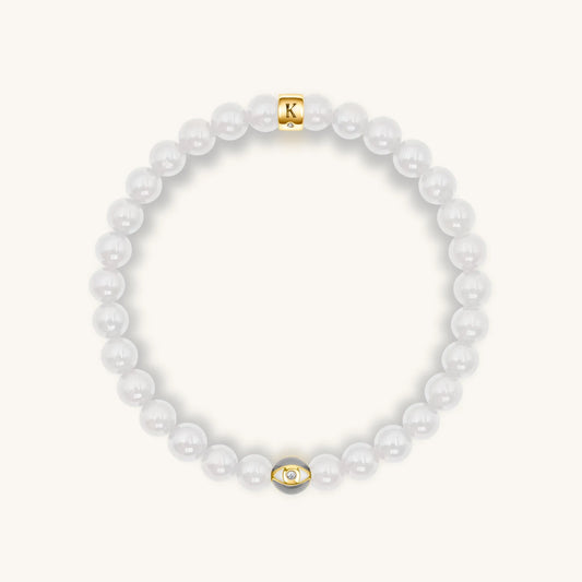 Renewed Inspiration - Moonstone June Birthstone Evil Eye Bracelet