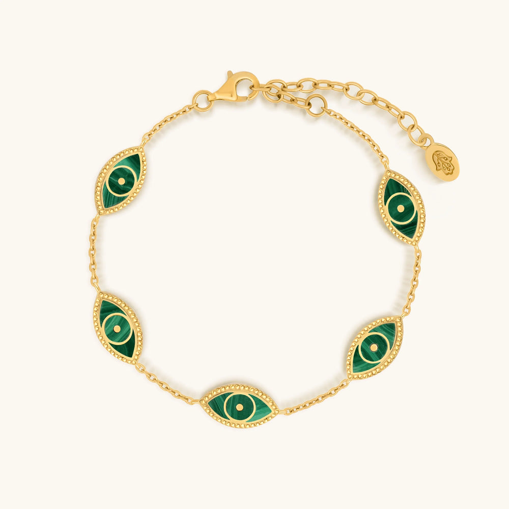 Spiritual Connection Malachite Evil Eye Bracelet