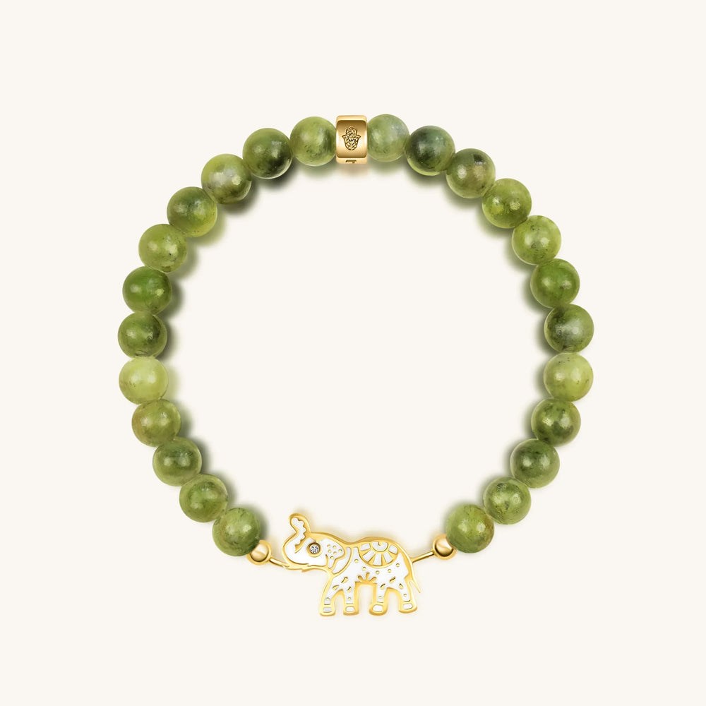 Grounded in Luck Jade Elephant Bracelet