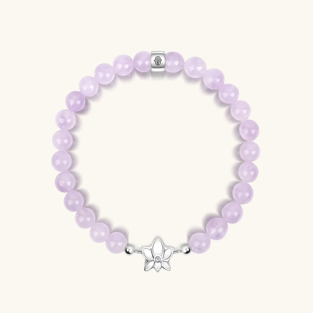 Peace and Purity - Lavender Jade Lotus Bracelet