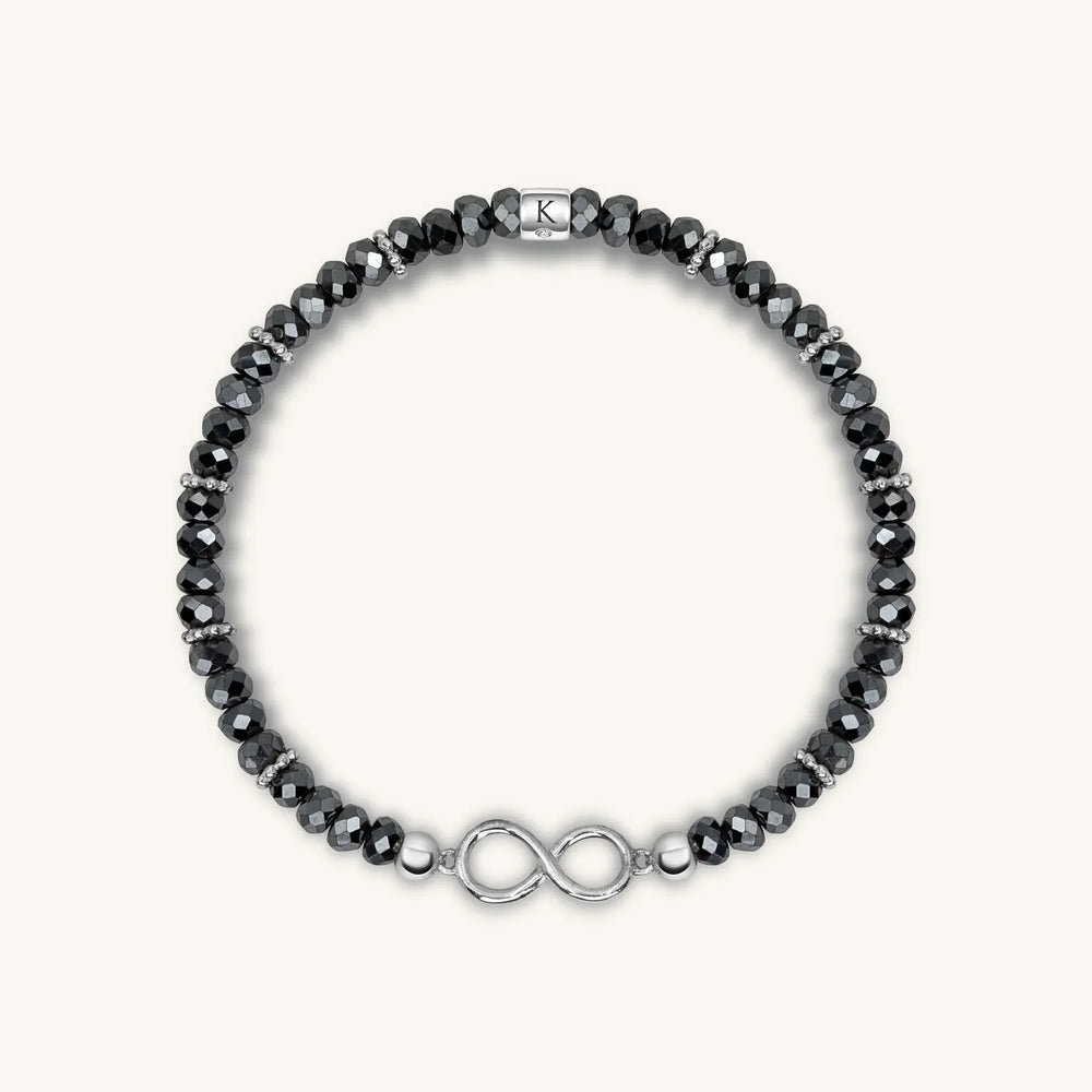 Eternal Protection - Hematite Infinity Charm Bracelet