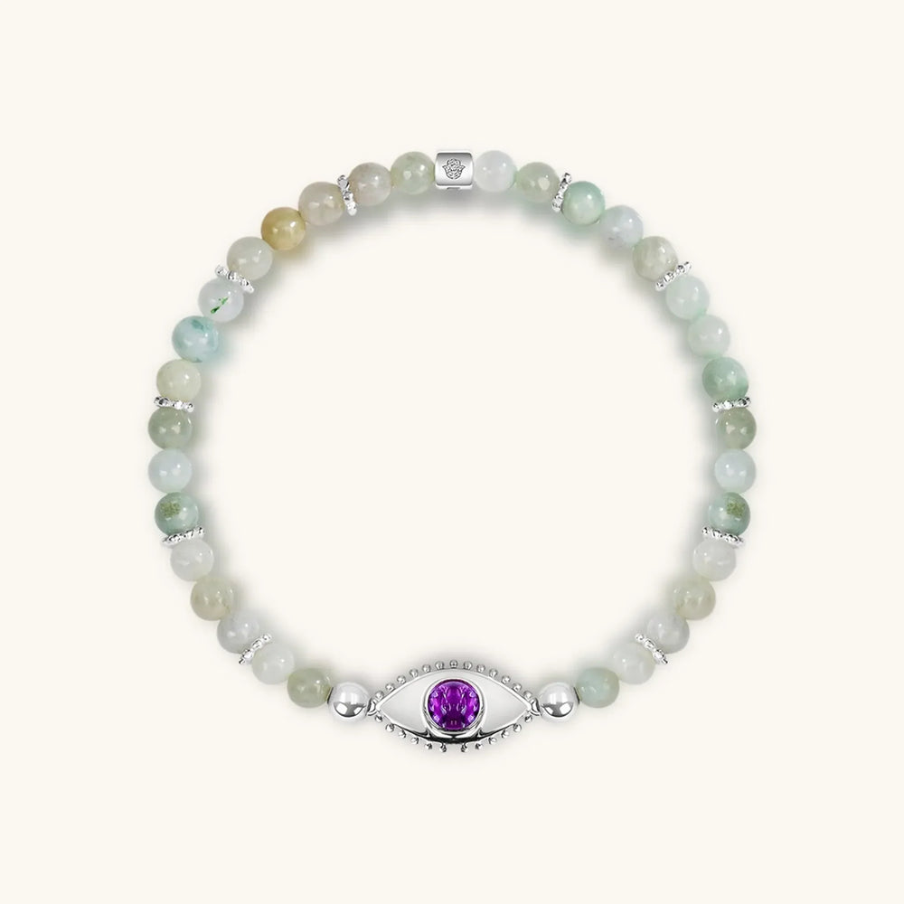 Prosperity Magnet - Jade Amethyst Evil Eye Charm Bracelet