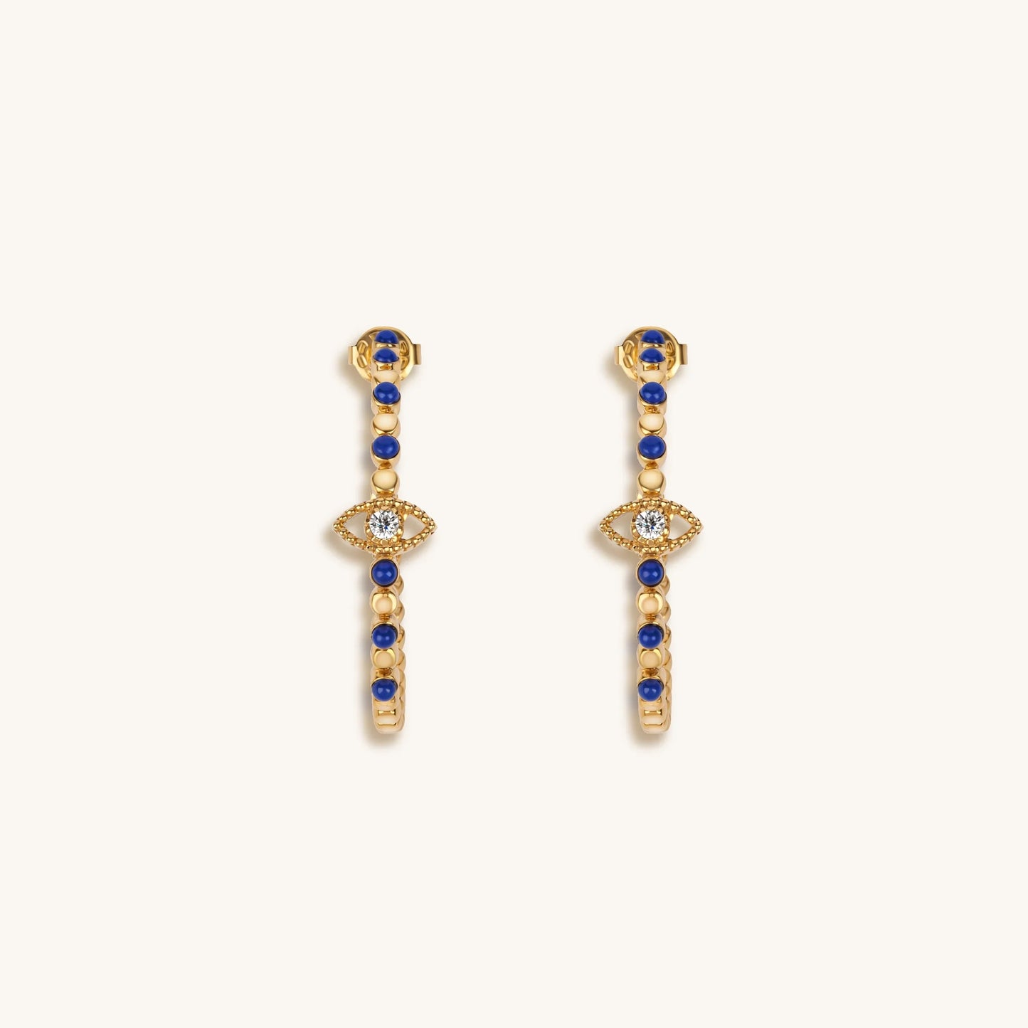 Truth Seeker - Evil Eye Lapis Hoop Earrings