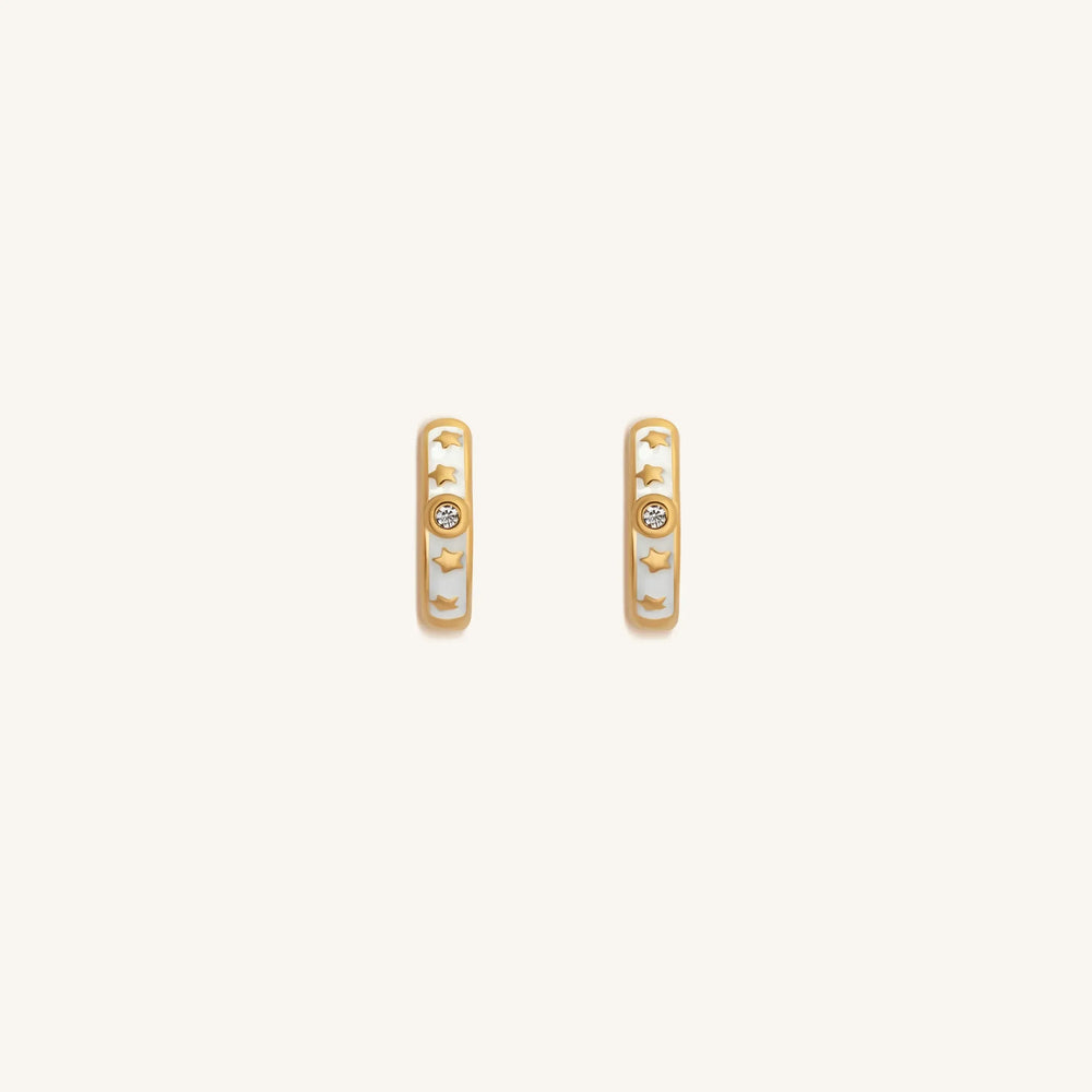 Ethereal Existence Gold Star Hoop Earrings