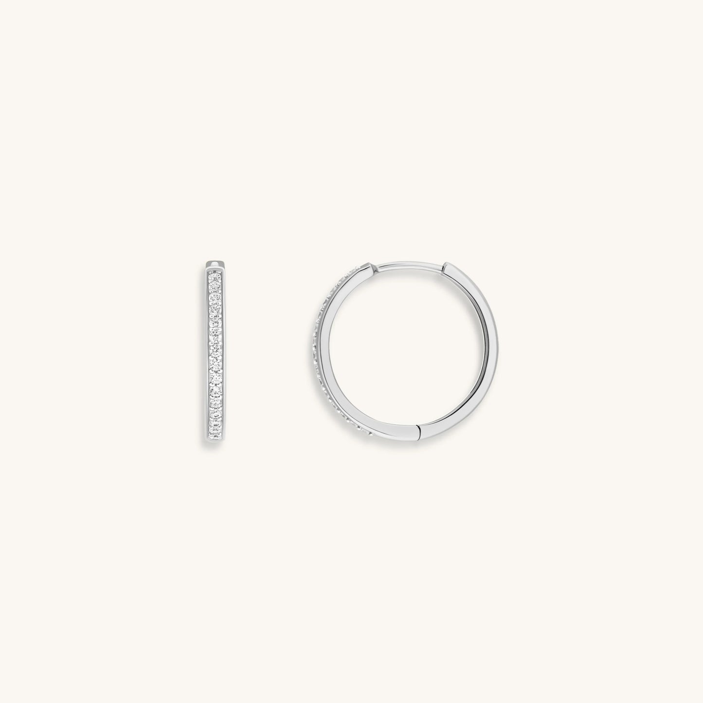 Sparkling Soul - Silver Hoop Earrings