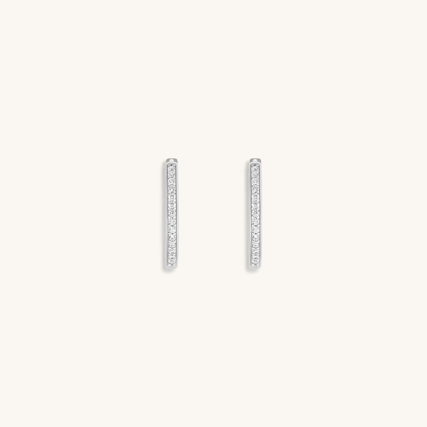 Sparkling Soul - Silver Hoop Earrings