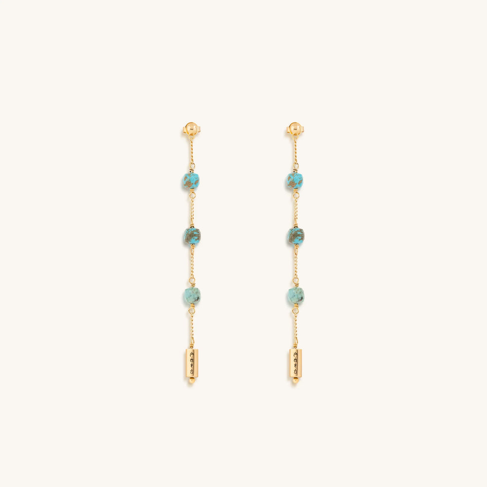 Serene Intentions - Turquoise Mantra Earrings