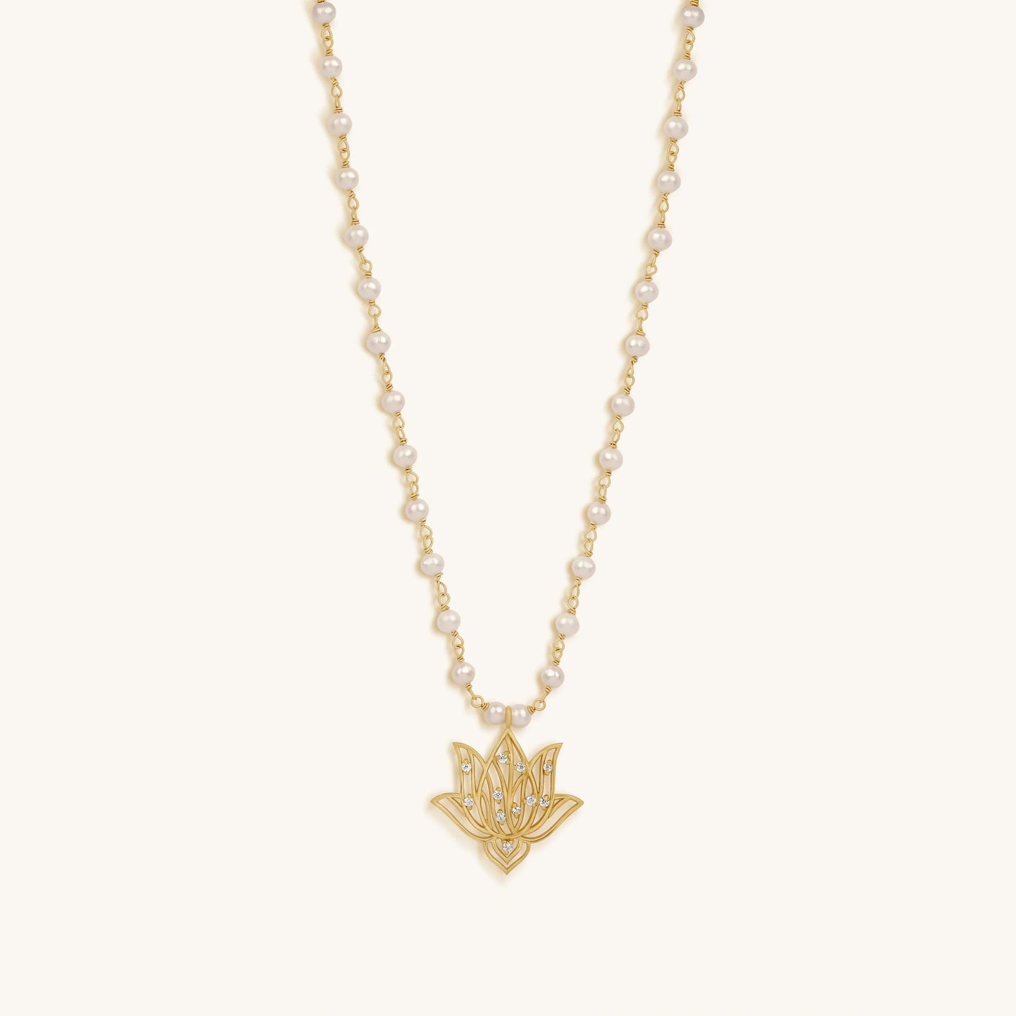 Renewed Intuition Lotus Pearl Necklace