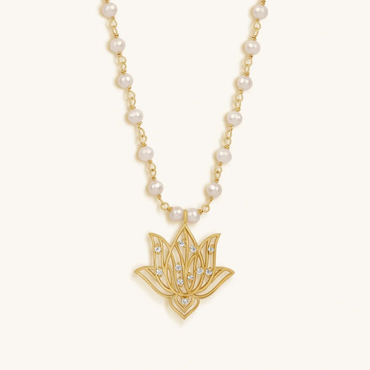 Renewed Intuition Lotus Pearl Necklace