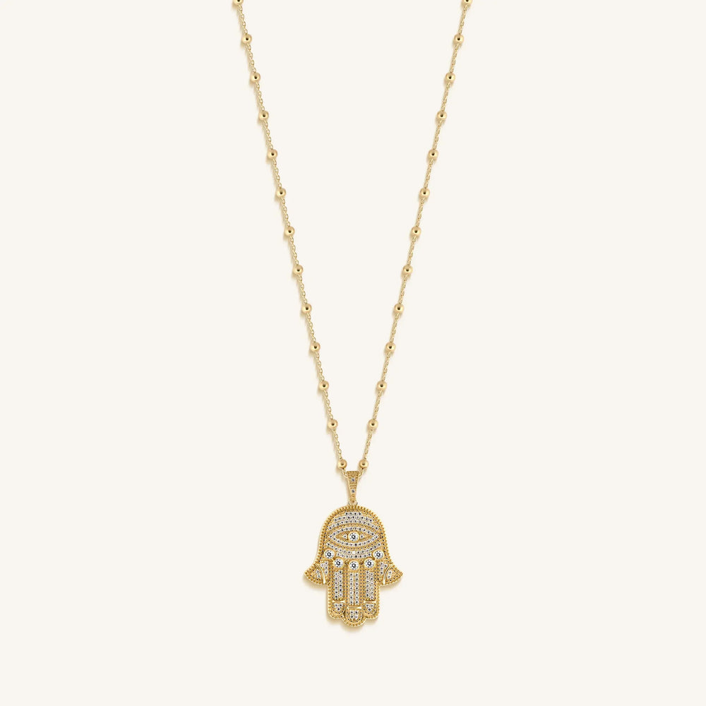 Inspired Action Gold Evil Eye & Hamsa Hand Necklace