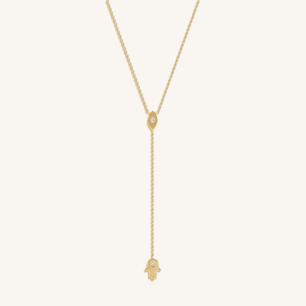 Gracious Guardian Gold Evil Eye & Hamsa Necklace