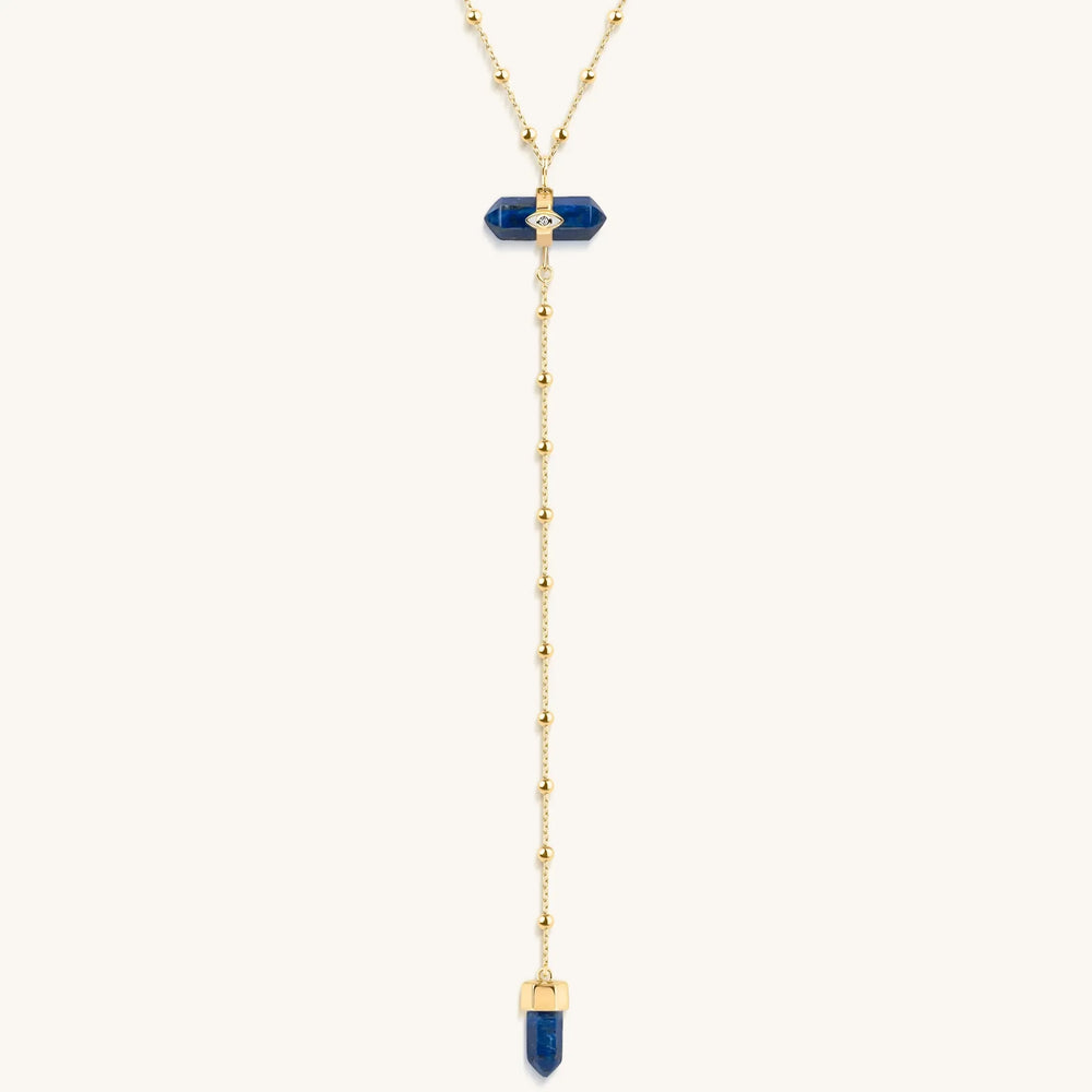 Sacred Integrity - Lapis Lazuli Gold Evil Eye Necklace