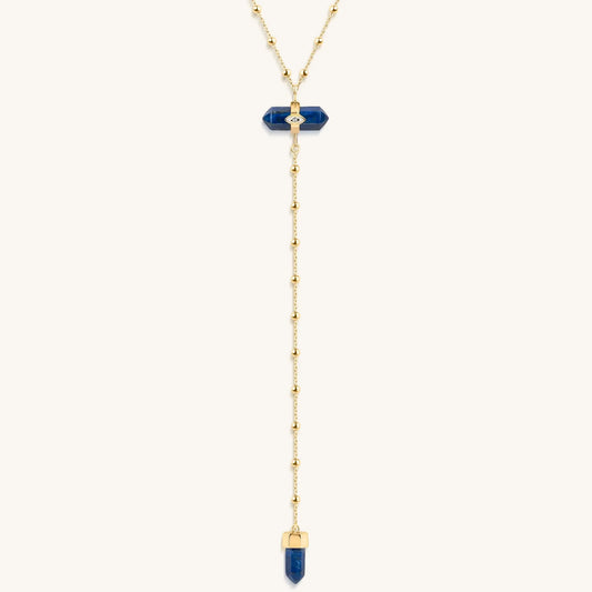 Sacred Integrity - Lapis Lazuli Gold Evil Eye Necklace