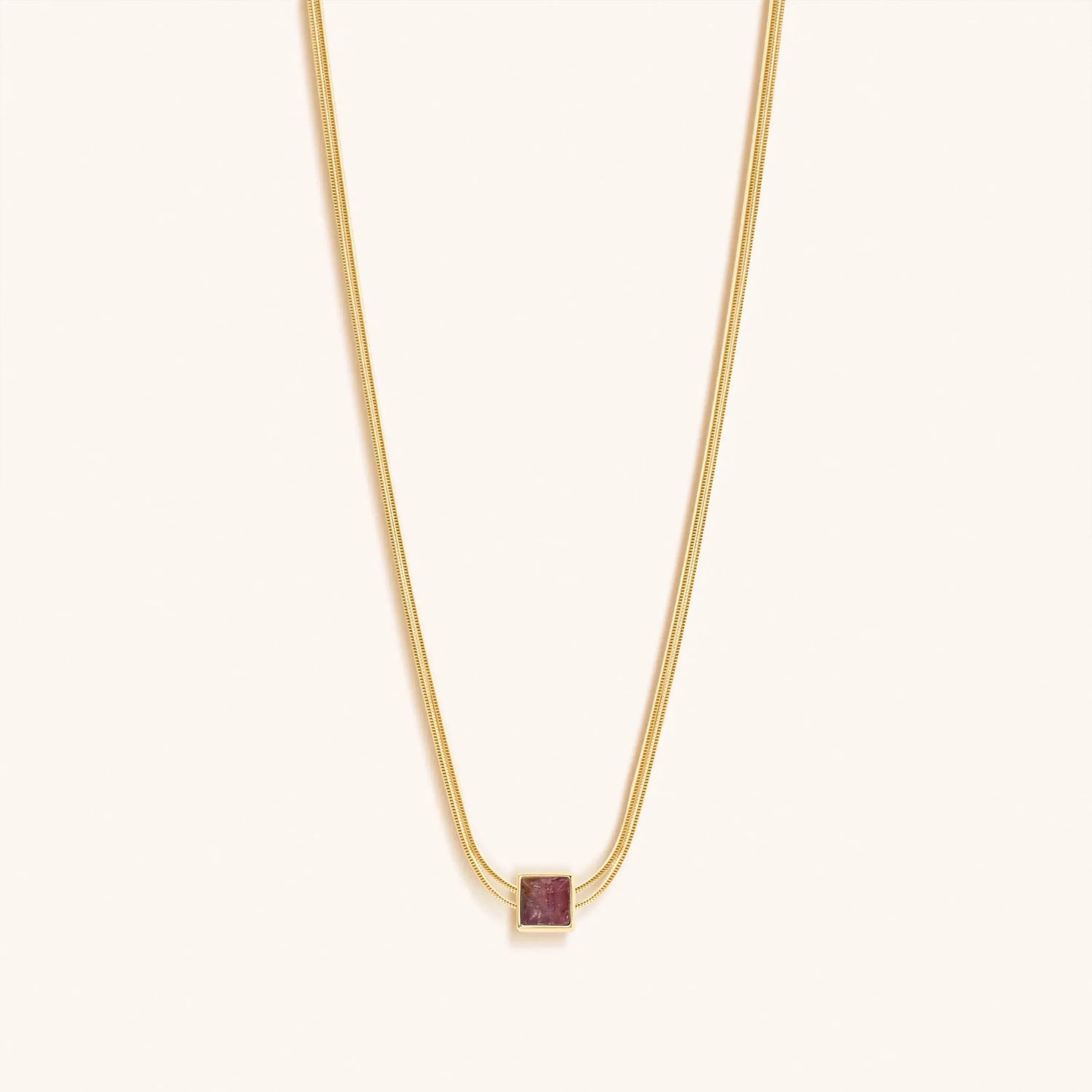 Charm & Harmonize - Pink Tourmaline Evil Eye October Birthstone Necklace