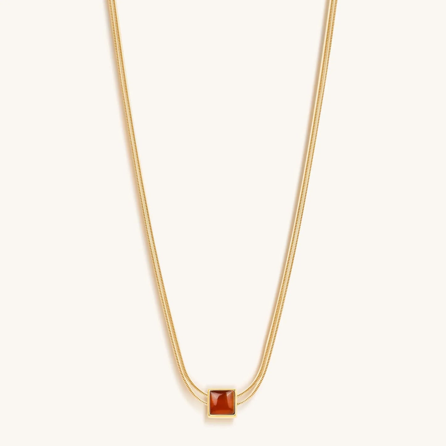 Renew & Energize - Garnet Evil Eye January Birthstone Necklace