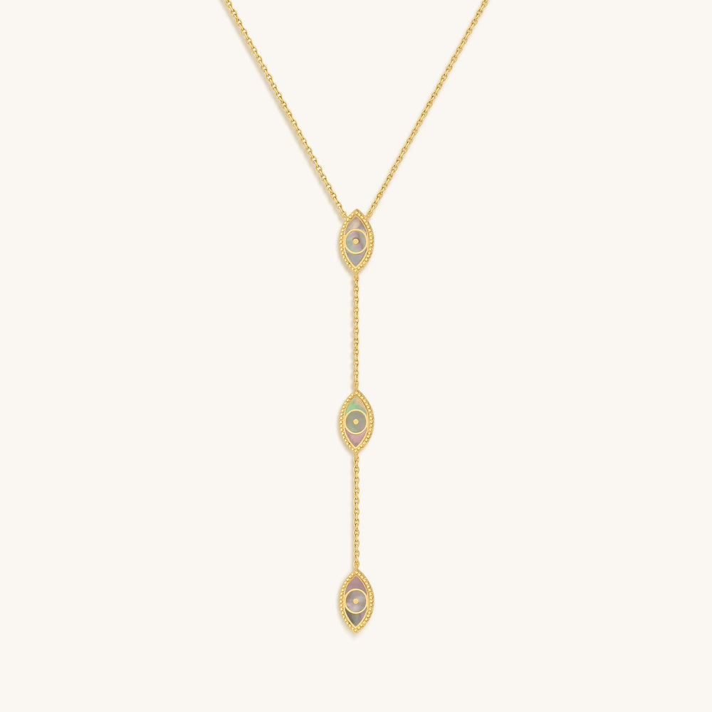 Grace & Beauty Evil Eye Mother of Pearl Necklace
