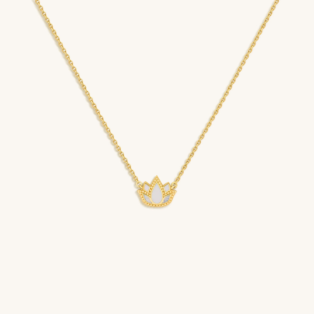 Centered Mindset Lotus Mother of Pearl Necklace
