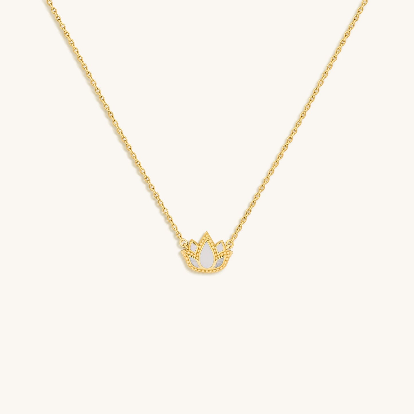 Centered Mindset Lotus Mother of Pearl Necklace
