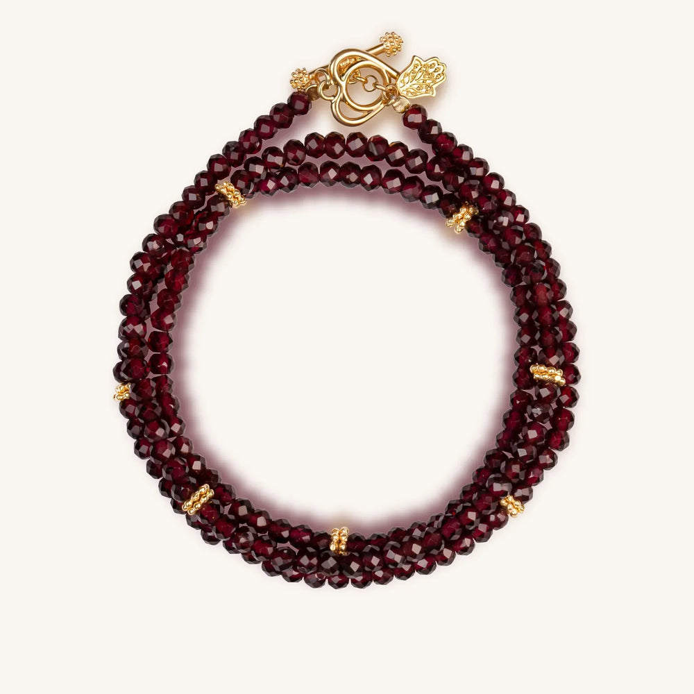 Spirit of Love Garnet Stone Wrap Bracelet