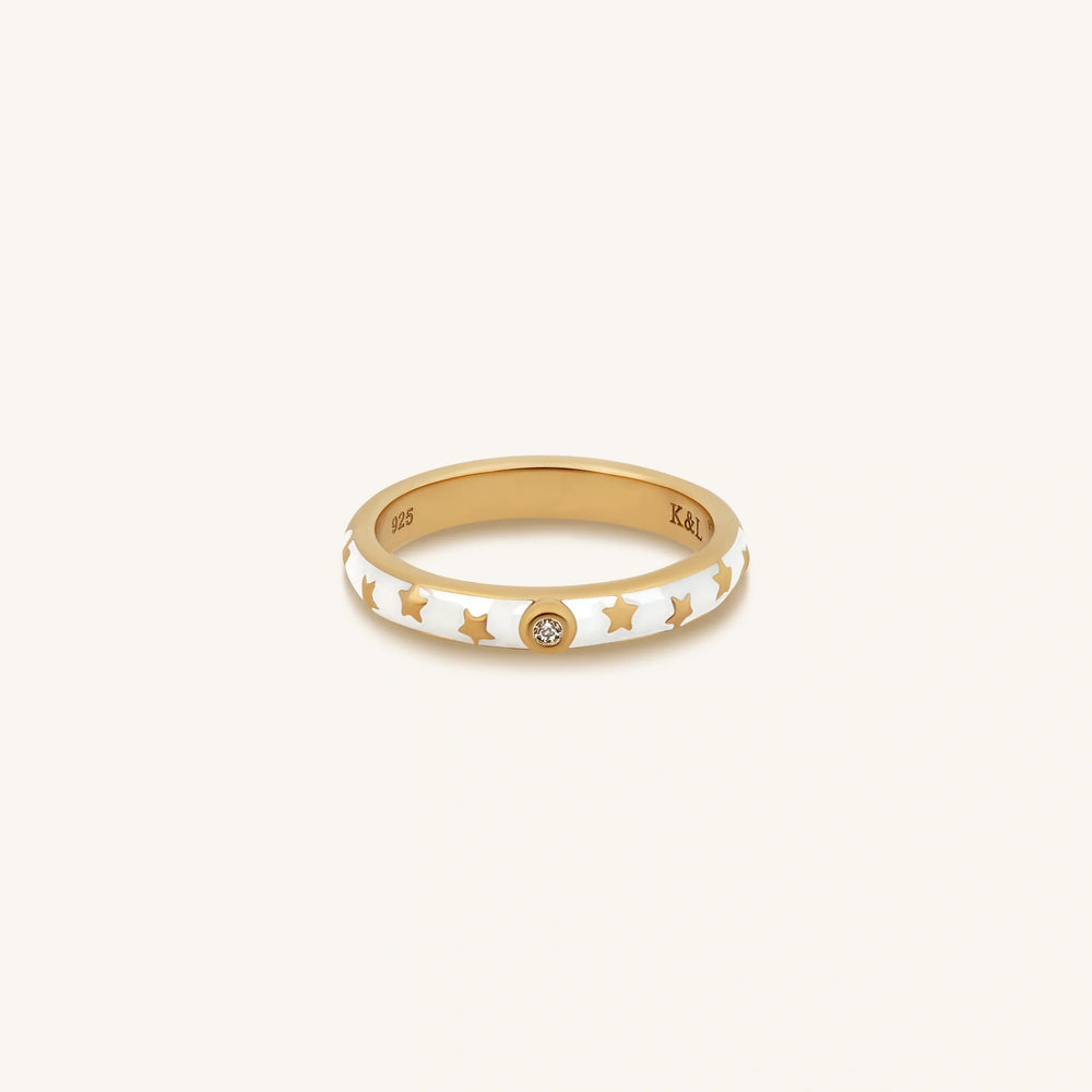 Luminous Aura Gold Stars Ring