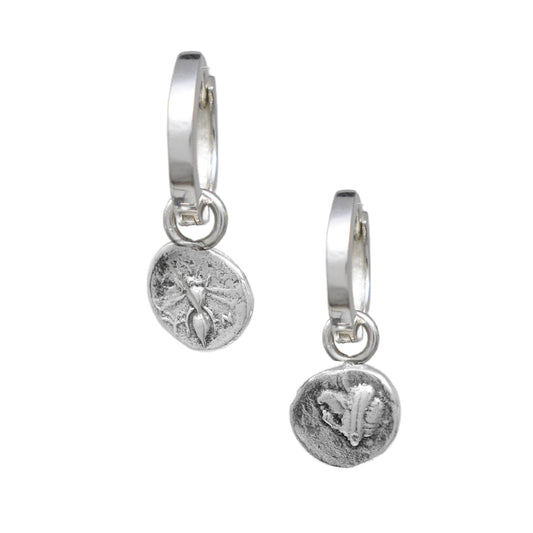 Reversible Ancient Coin Earrings  - Bee + Artemis