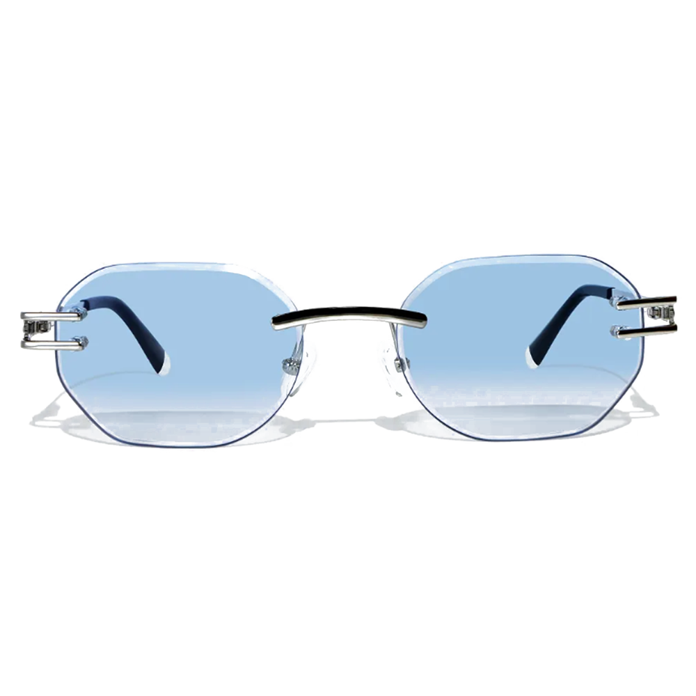 Carter Bleu Metal Frameless Sunglasses