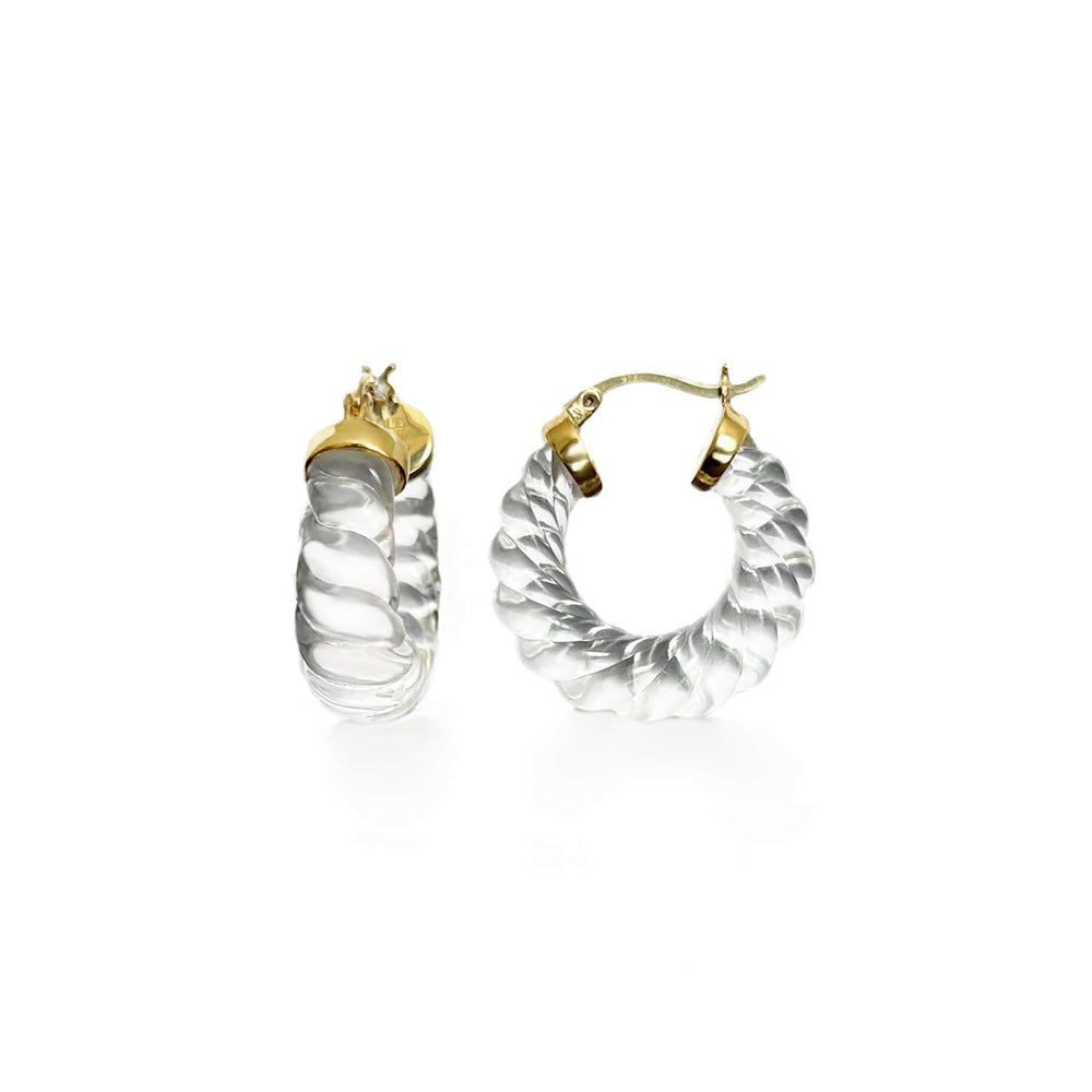 Clear Chunky Rope Hoop Earrings