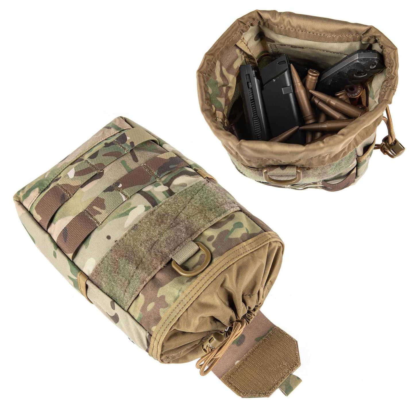 Tactical Dump Pouch Molle Storage Bag Tactical Waist Bag, Drawstring Folding Magazine Dump Bag