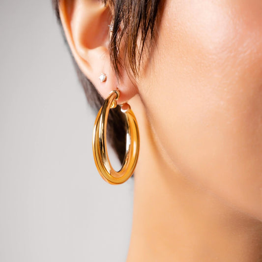 Crossover Lucite Hoop Earrings