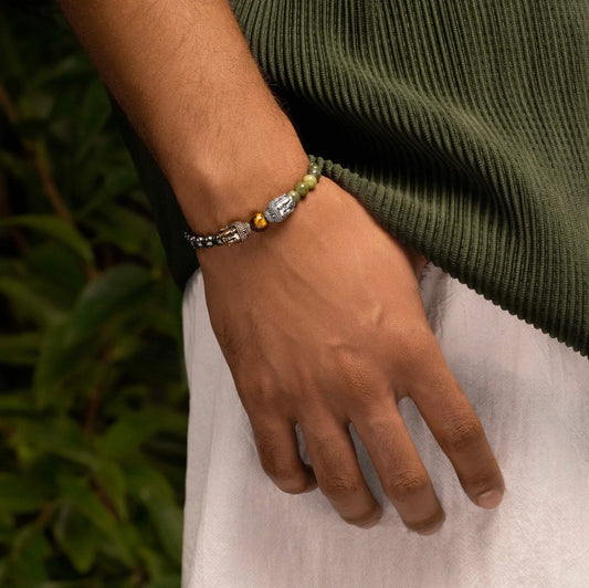 Serene Existence - Jade Hematite Buddha Bracelet