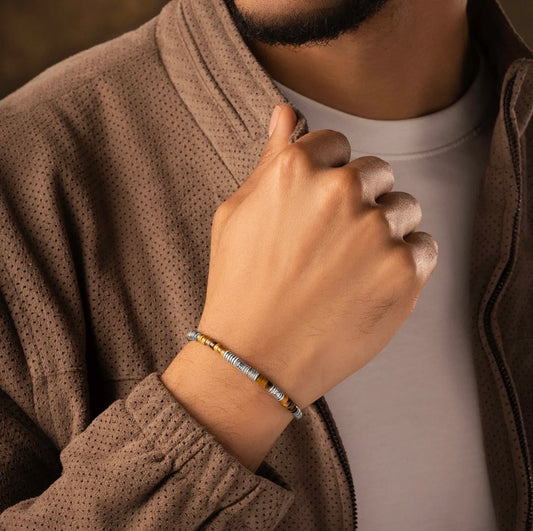 Spiritual Victory - Tiger's Eye Heishi Mantra Bracelet