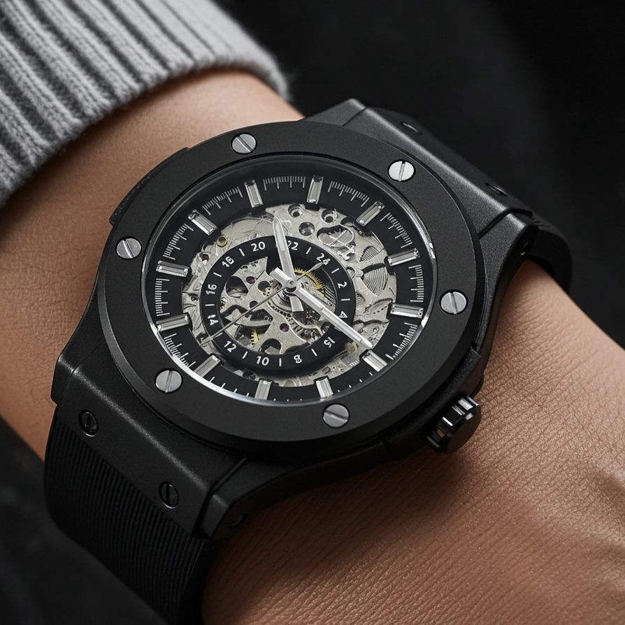 Dapr Watches – "The Jackson" Skeleton Automatic Watch with See-Through Movement