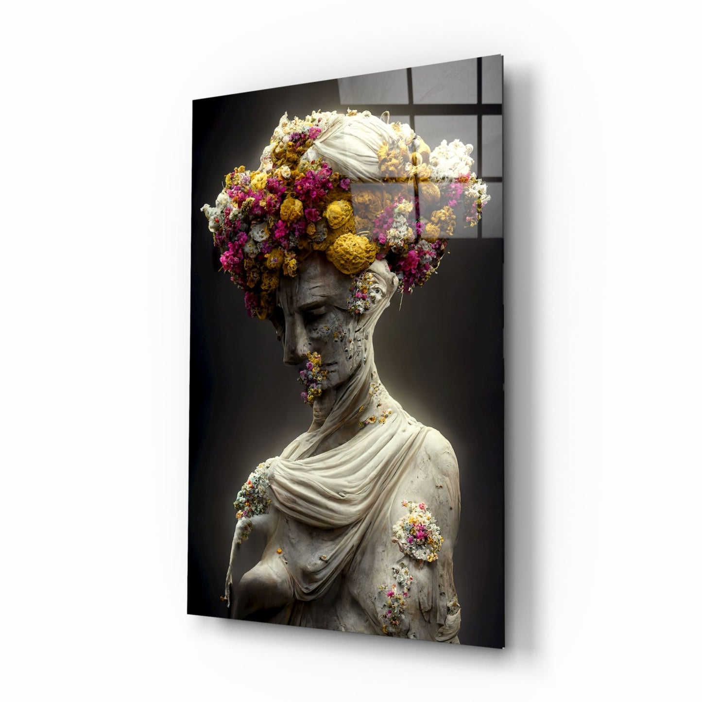 Abandoned Statue Glass Wall Art || Designer Collection