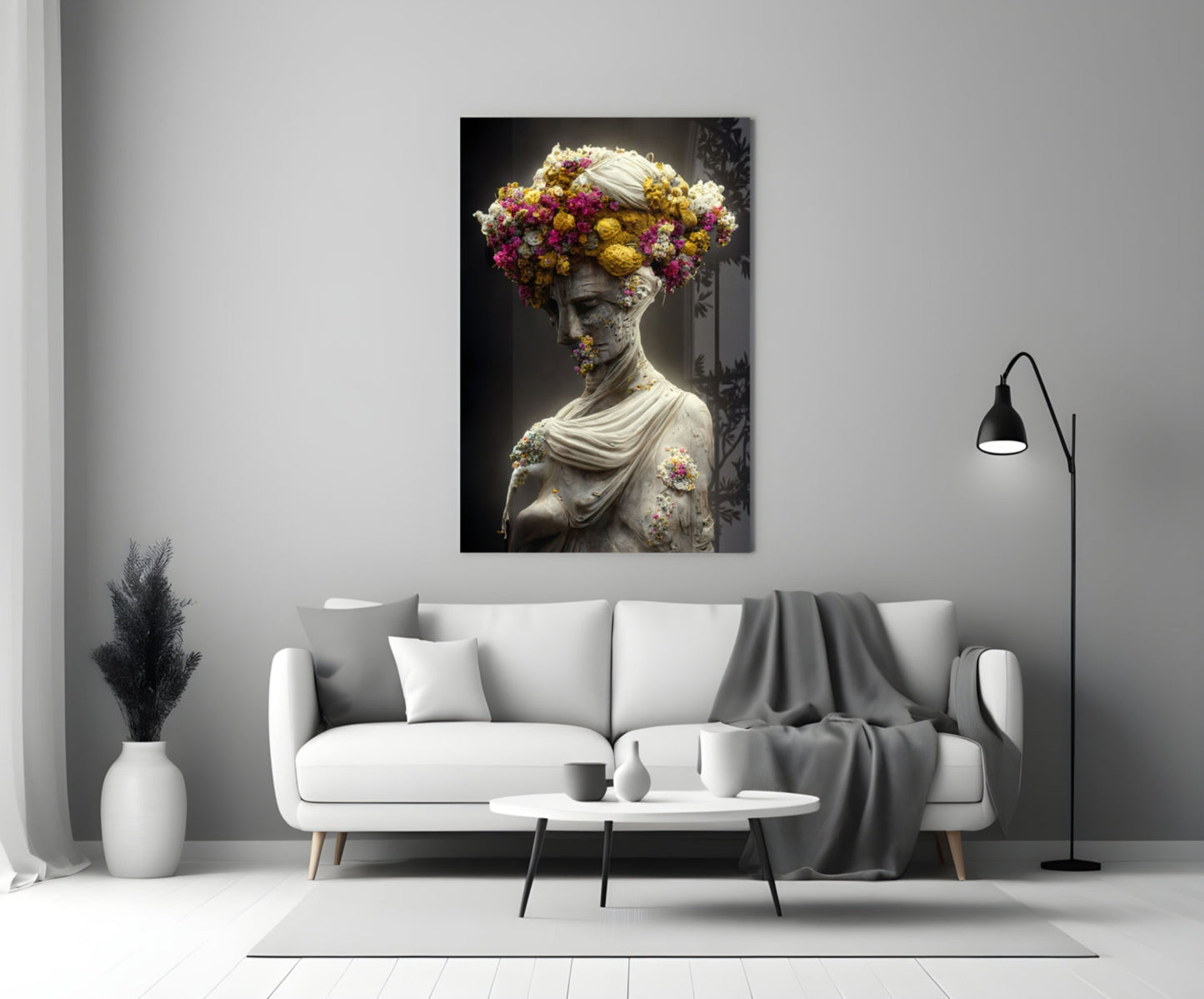 Abandoned Statue Glass Wall Art || Designer Collection