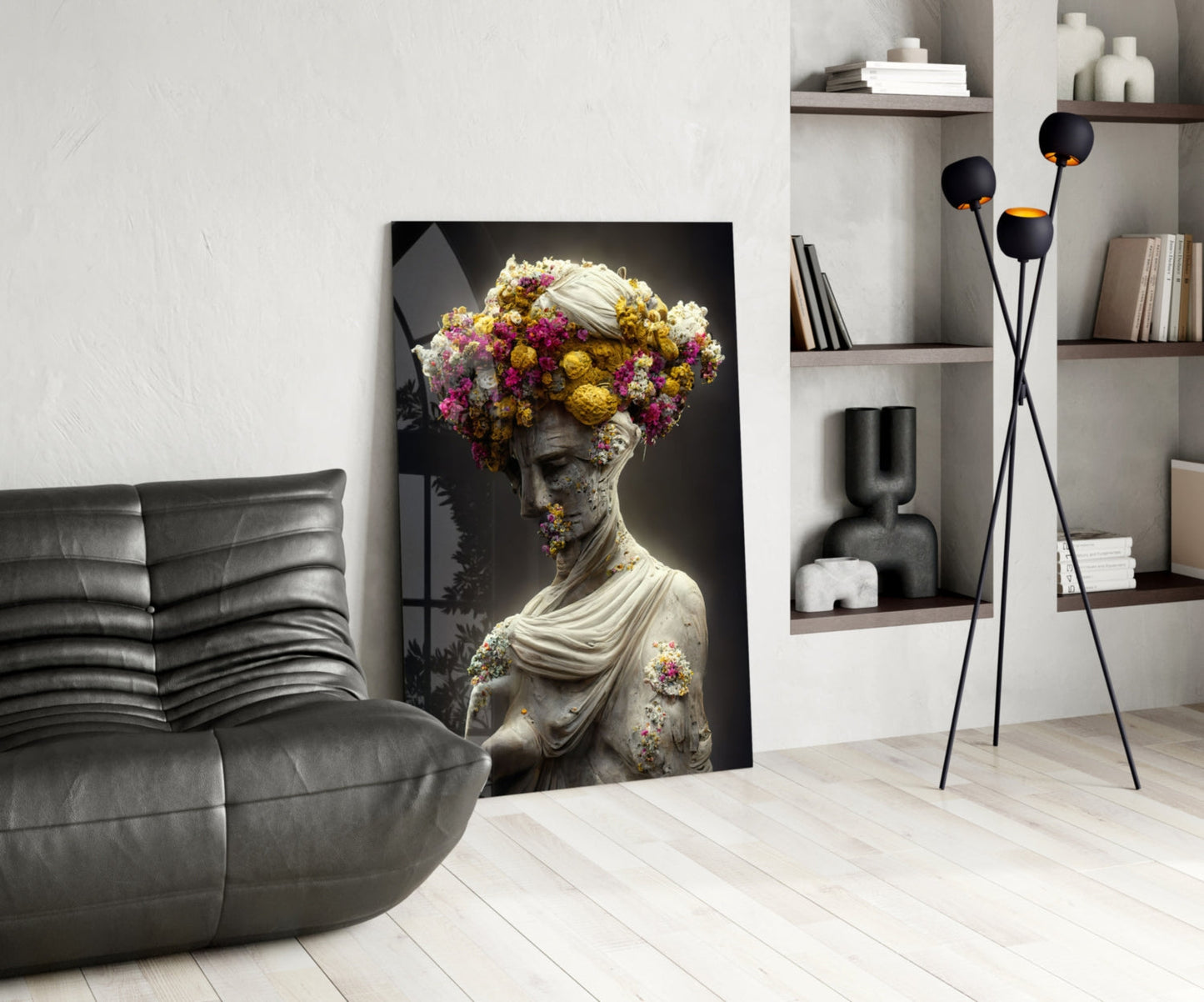 Abandoned Statue Glass Wall Art || Designer Collection