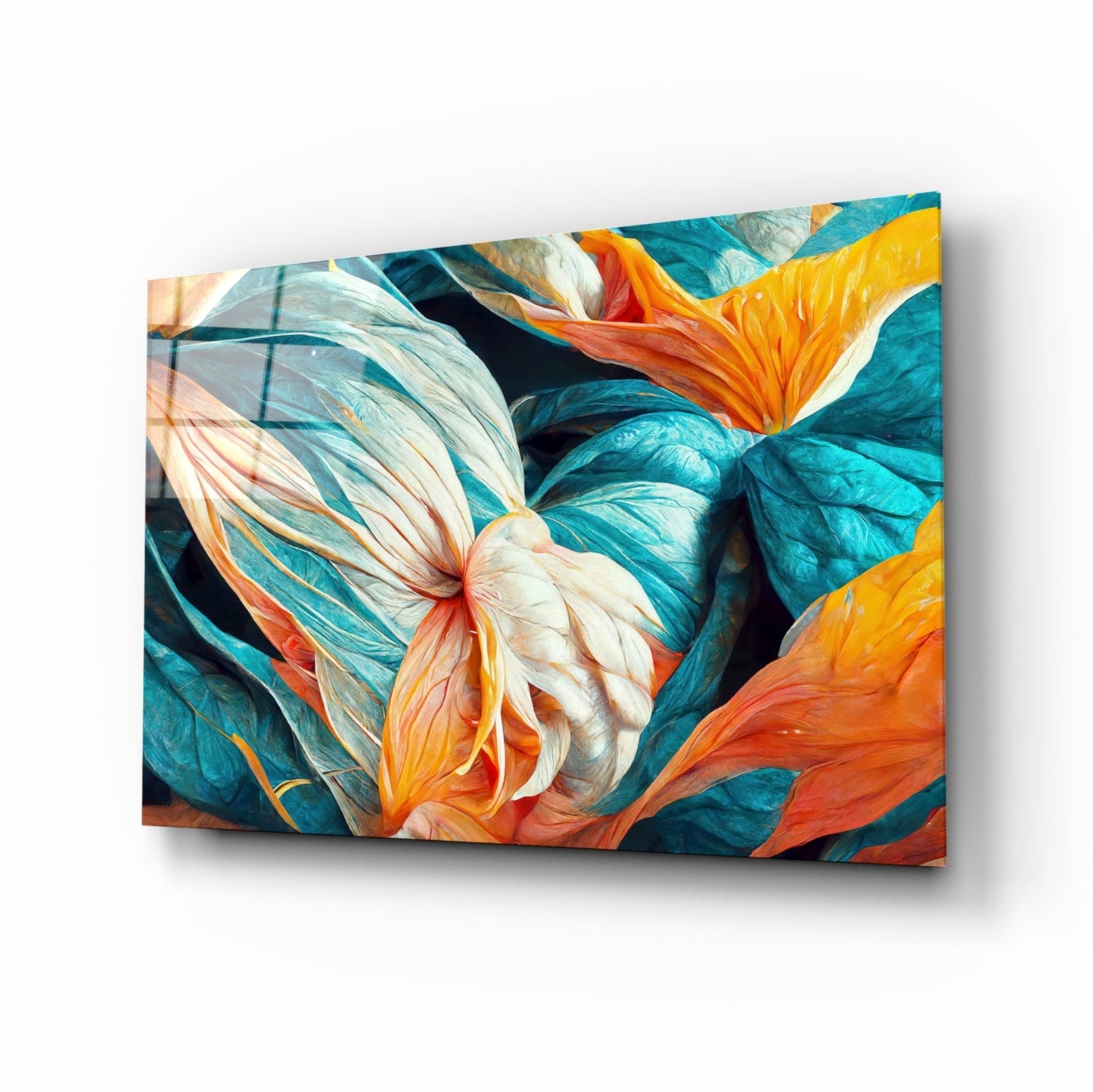 Flowerish Glass Wall Art || Designer Collection