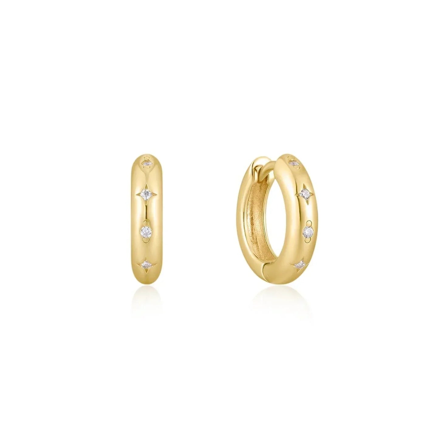 8.5mm CZ Galaxy Huggie Hoops