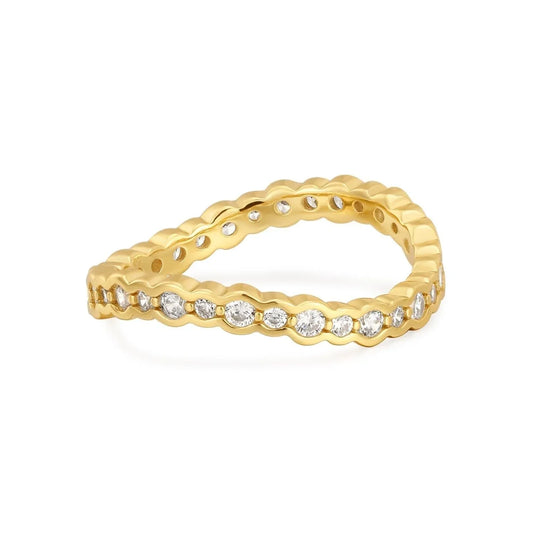 CZ Wavy Ring Eternity Band